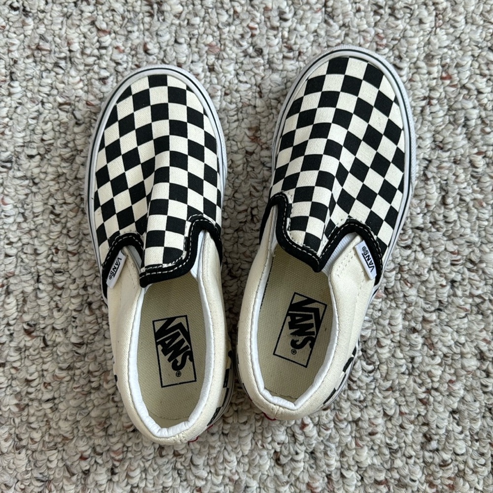 Vans checkerboard shoes black and white  size 13.5